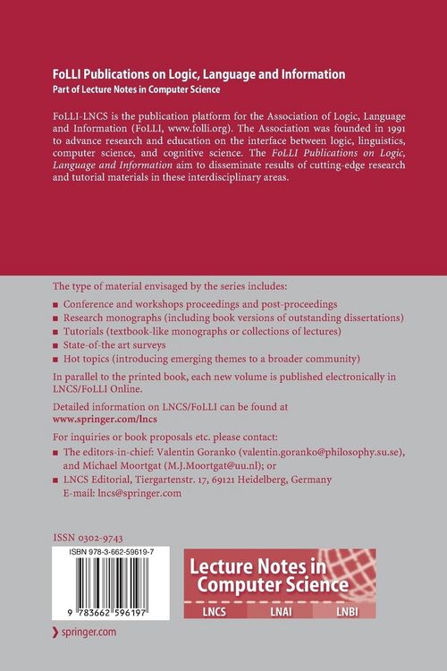 Produktbild: At the Intersection of Language, Logic, and Information