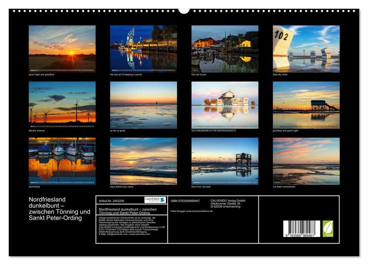 Produktbild: Nordfriesland dunkelbunt &ndash; zwischen T&ouml;nning und Sankt Peter-Ording (hochwertiger Premium Wandkalender 2027 DIN A2 quer), Kunstdruck in Hochglanz