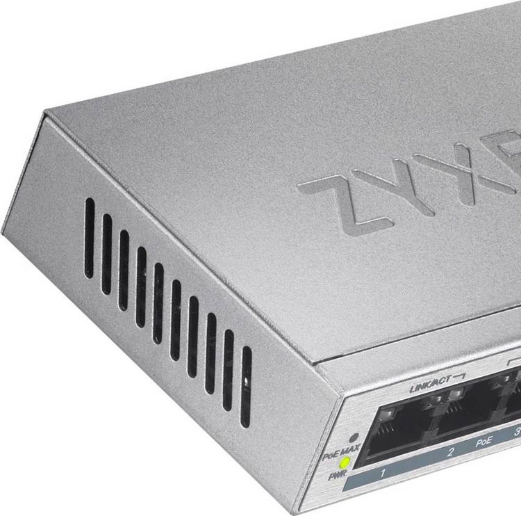 Produktbild: ZyXEL GS1005HP-EU0101F GS1005HP-EU0101F Netzwerk Switch 5 Port 2000MBit/s PoE-Funktion