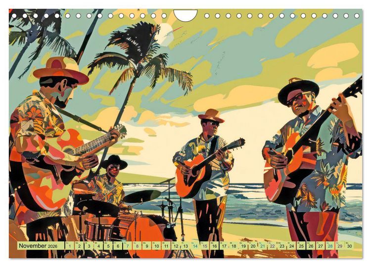 Produktbild: Musikanten im Pop-Art Stil (Wandkalender 2026 DIN A4 quer), CALVENDO Monatskalender