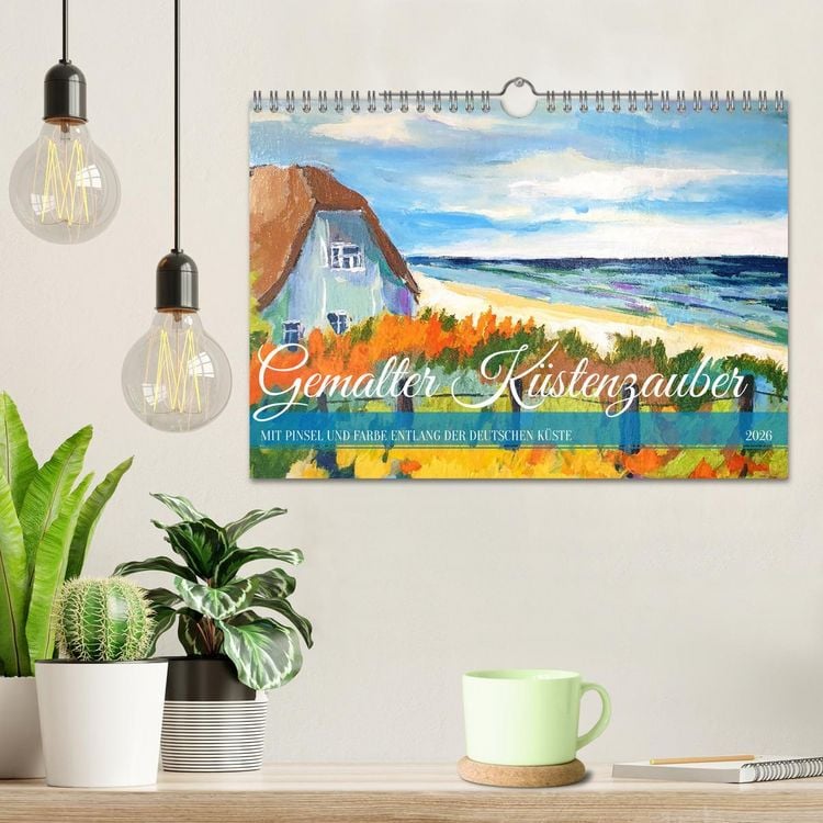Produktbild: Gemalter K&uuml;stenzauber - Mit Pinsel und Farbe entlang der deutschen K&uuml;ste (Wandkalender 2026 DIN A4 quer), CALVENDO Monatskalender