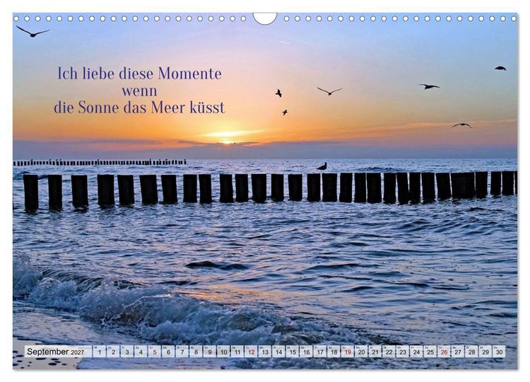 Produktbild: Momente am Meer mit Lyrik (Wandkalender 2027 DIN A3 quer), CALVENDO Monatskalender