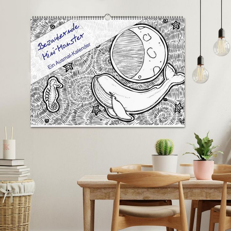 Produktbild: Bezaubernde Mini-Monster - Ein Ausmal-Kalender (Wandkalender 2026 DIN A2 quer), CALVENDO Monatskalender