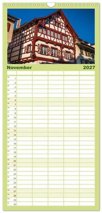 Produktbild: Familienplaner 2027 - Charmantes Stein am Rhein mit 5 Spalten (Wandkalender, 21 x 45 cm) CALVENDO