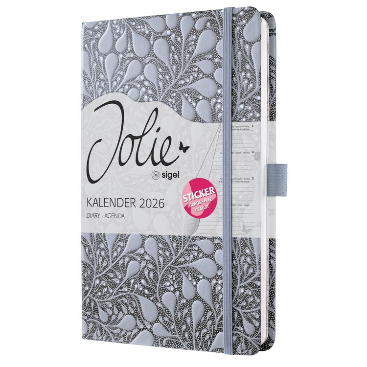 SIGEL Agenda de poche Jolie Feel 2026, textile, A6, rose - Agenda