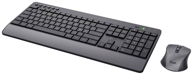 Produktbild: Trust Trezo Comfort Eco Funk Tastatur, Maus-Set Spritzwassergesch&uuml;tzt Deutsch, QWERTZ Schwarz