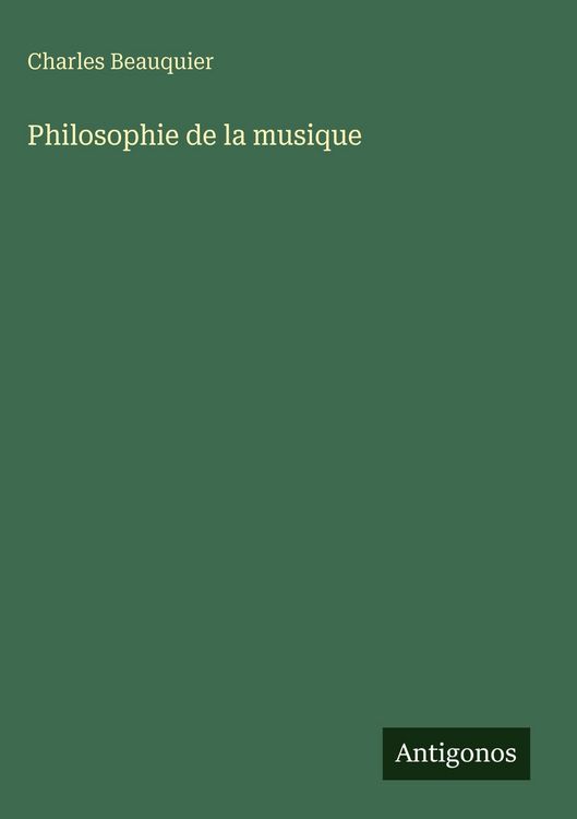 Produktbild: Philosophie de la musique