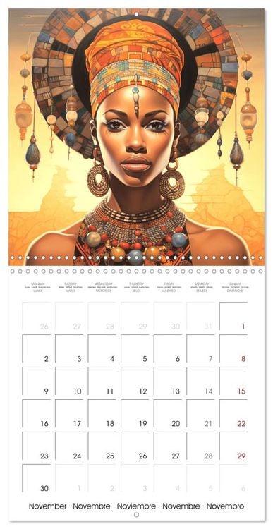 Produktbild: L'art de la beaut&eacute; africaine (Calendrier mural carr&eacute; 2026 30x30 cm) Calendrier double avec une page pour vos prises de notes