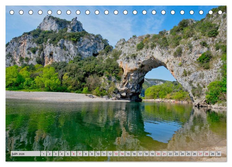 Produktbild: La beaut&eacute; de l'Ard&egrave;che (Calendrier de bureau 2026 DIN A5 vertical), CALVENDO calendrier mensuel