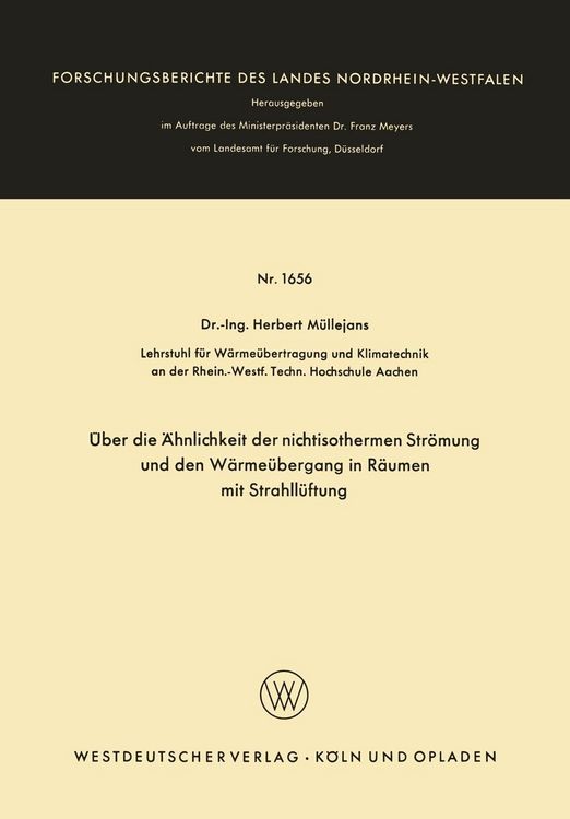 Produktbild: &Uuml;ber die &Auml;hnlichkeit der nichtisothermen Str&ouml;mung und den W&auml;rme&uuml;bergang in R&auml;umen mit Strahll&uuml;ftung