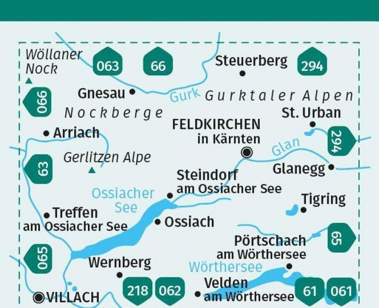 Produktbild: KOMPASS Wanderkarte 62 Ossiacher See, Feldkirchen in K&auml;rnten 1:25.000