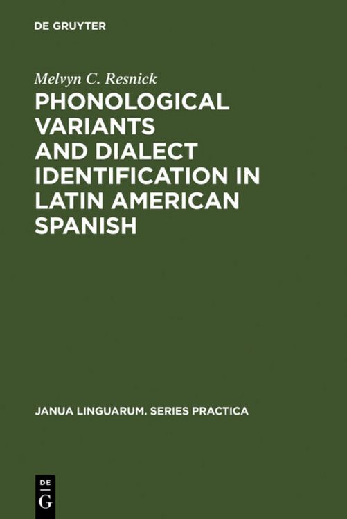 Produktbild: Phonological Variants and Dialect Identification in Latin American Spanish