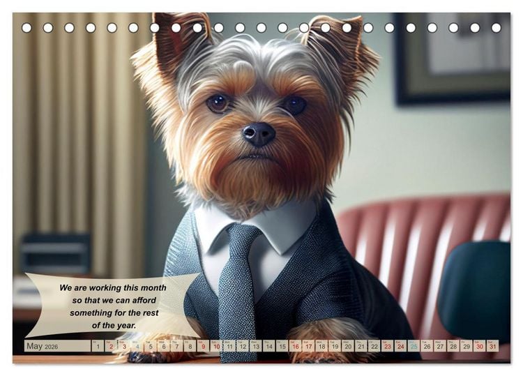 Produktbild: Great fun for Yorkshire Terrier lovers (Desk Calendar 2026 DIN A5 landscape), CALVENDO 12 Month DeskCalendar