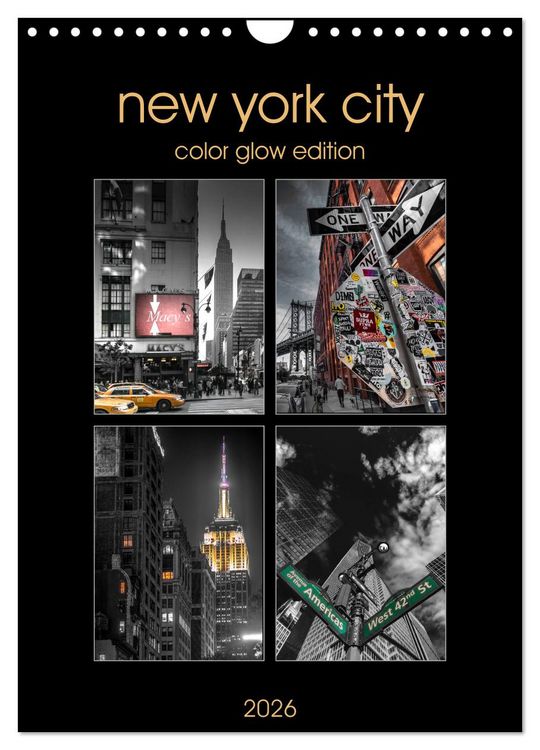 Produktbild: New York City - Color Glow Edition (Wandkalender 2026 DIN A4 hoch), CALVENDO Monatskalender