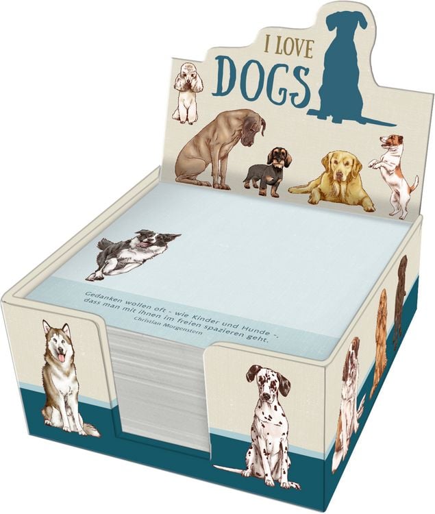Produktbild: Zettelk&auml;stchen &ndash; I love dogs