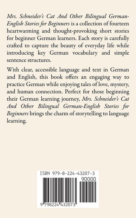 Produktbild: Mrs. Schneider's Cat And Other Bilingual German-English Stories for Beginners