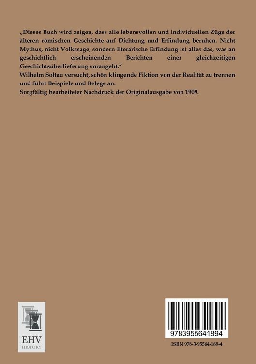 Produktbild: Die Anf&auml;nge der r&ouml;mischen Geschichtsschreibung