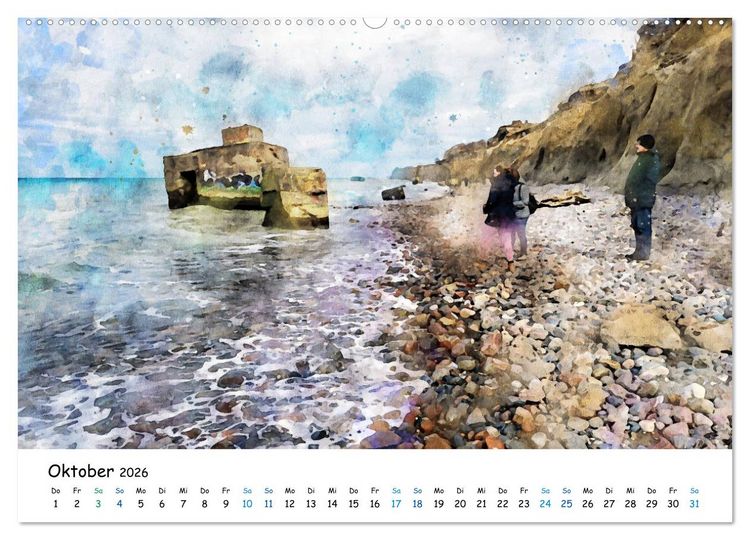 Produktbild: Aquarell Illustrationen vom Dar&szlig; (Wandkalender 2026 DIN A2 quer), CALVENDO Monatskalender