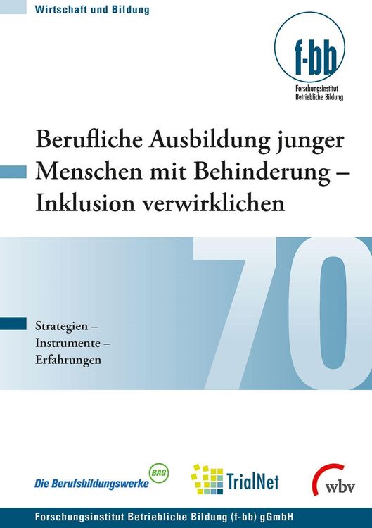 Produktbild: Berufliche Ausbildung junger Menschen mit Behinderung - Inklusion verwirklichen