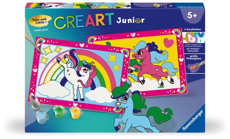 Produktbild: CreArt, Malen nach Zahlen Junior - Zauberponys mit Regenbogen