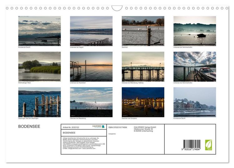 Produktbild: BODENSEE (Wandkalender 2026 DIN A3 quer), CALVENDO Monatskalender