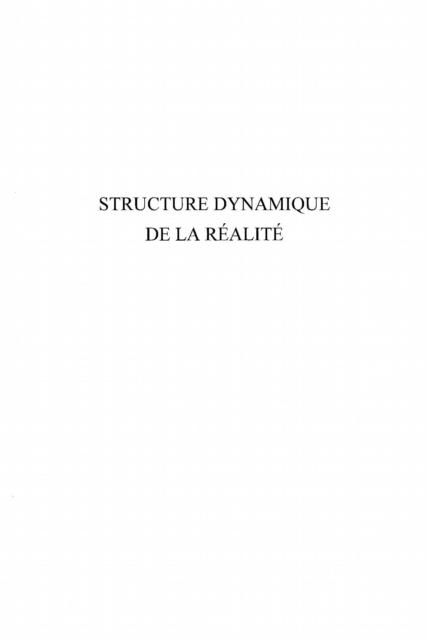 Produktbild: Structure dynamique de la realite