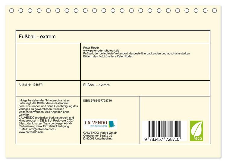 Produktbild: Fu&szlig;ball - extrem (Tischkalender 2026 DIN A5 quer), CALVENDO Monatskalender