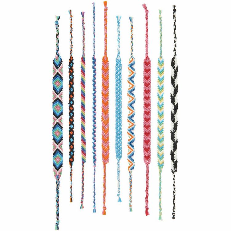 Produktbild: DIY Freundschaftsarmb&auml;nder Set, Classic Colours, 10 x 8 m Stickgarn in 10 verschiedenen Farben, 100 % Baumwolle