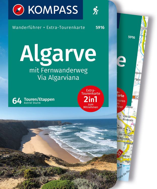 Produktbild: KOMPASS Wanderf&uuml;hrer Algarve mit Fernwanderweg Via Algarviana, 64 Touren / Etappen