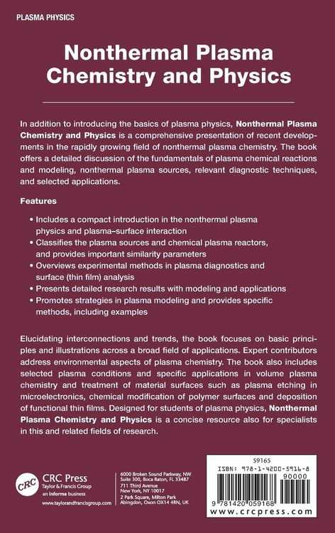 Produktbild: Nonthermal Plasma Chemistry and Physics