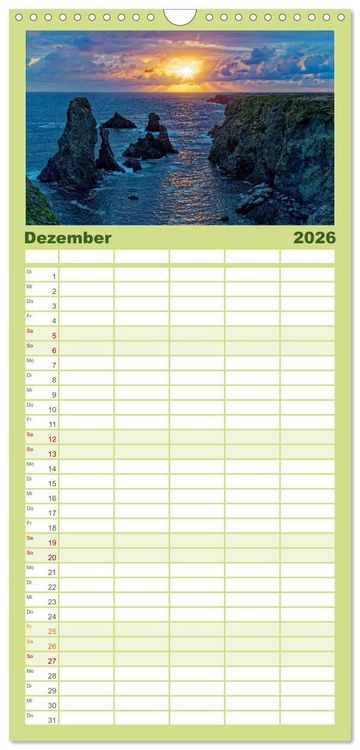 Produktbild: Familienplaner 2026 - Belle Ile en Mer - Ein bretonisches Paradies mit 5 Spalten (Wandkalender, 21 x 45 cm) CALVENDO