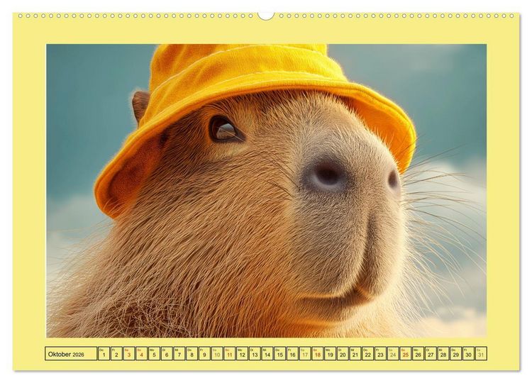 Produktbild: Capybaras on Tour. Wasserschweine als Weltenbummler (Wandkalender 2026 DIN A2 quer), CALVENDO Monatskalender
