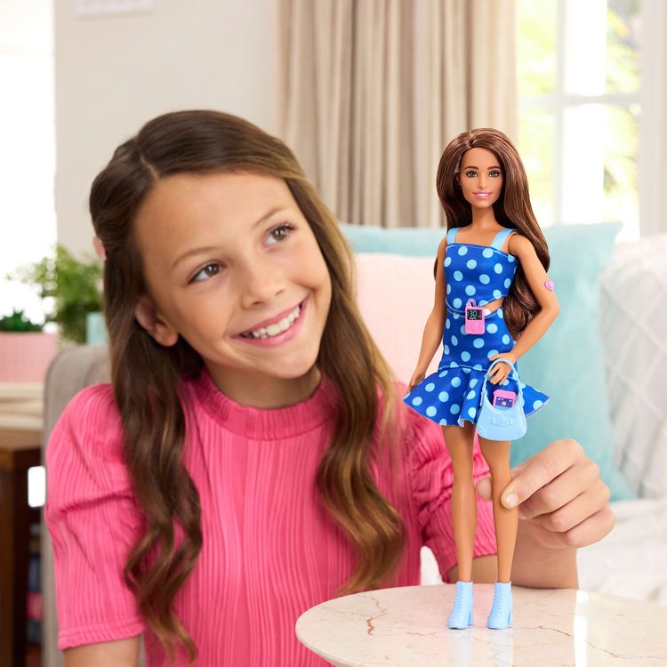Produktbild: Barbie Fashionista Puppe im blaugepunkteten Kleid
