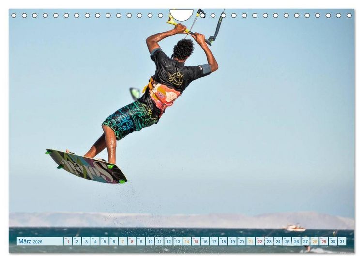 Produktbild: Kitesurfen - Wasser, Wind und coole Typen (Wandkalender 2026 DIN A4 quer), CALVENDO Monatskalender