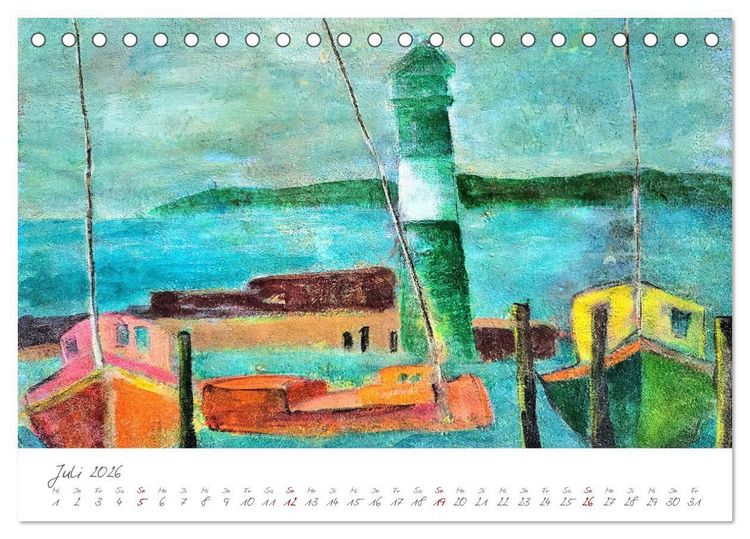 Produktbild: R&uuml;gen in Farbe - Mit Pinsel und Farbe auf der Lieblingsinsel (Tischkalender 2026 DIN A5 quer), CALVENDO Monatskalender