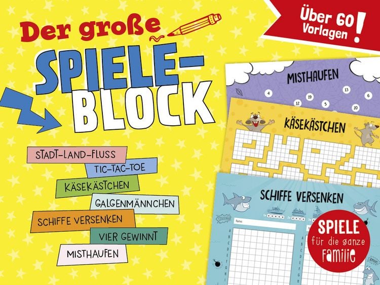 Produktbild: Der gro&szlig;e Spieleblock - Spiele f&uuml;r die ganze Familie