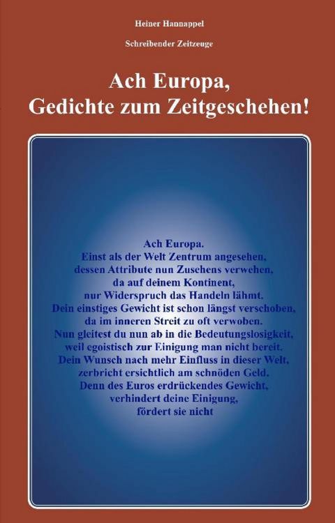 Produktbild: Ach Europa,Gedichte zum Zeitgeschehen!