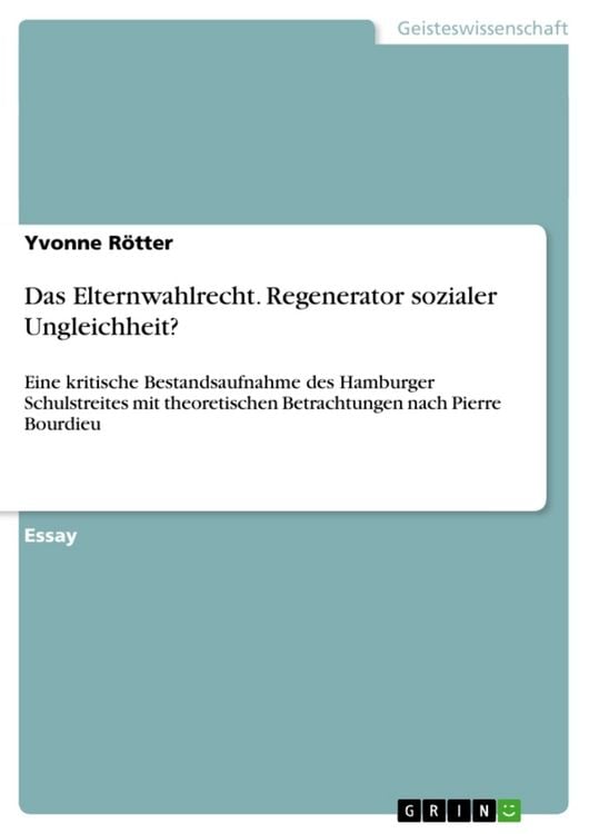 Produktbild: Das Elternwahlrecht. Regenerator sozialer Ungleichheit?