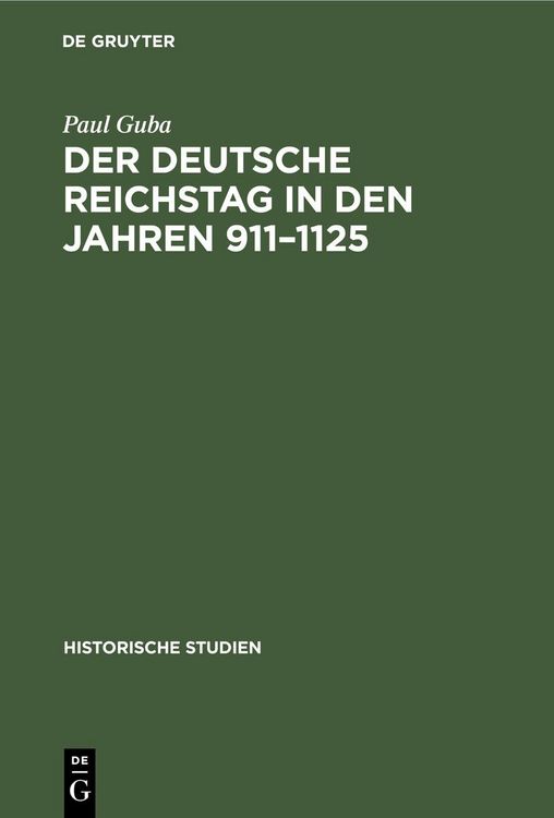 Produktbild: Der Deutsche Reichstag in den Jahren 911-1125