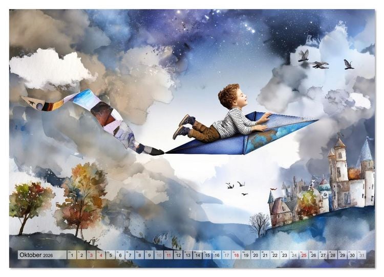 Produktbild: Wind, du himmlisches Kind (hochwertiger Premium Wandkalender 2026 DIN A2 quer), Kunstdruck in Hochglanz