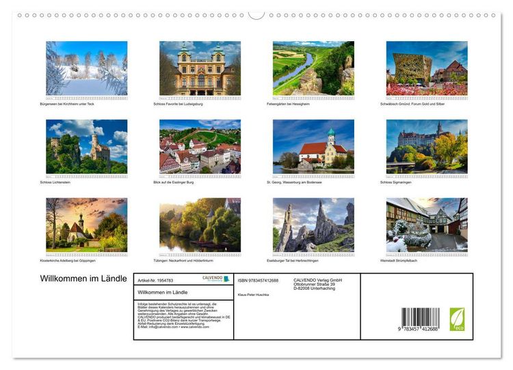 Produktbild: Willkommen im L&auml;ndle (hochwertiger Premium Wandkalender 2026 DIN A2 quer), Kunstdruck in Hochglanz