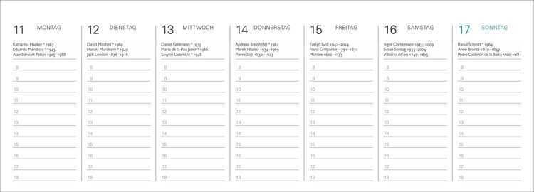 Produktbild: Der literarische Premium-Tischplaner 2027 - Wochenkalender mit Zitaten und Biografien ausgew&auml;hlter Autorinnen und Autoren