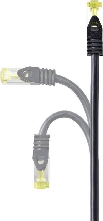 Produktbild: Renkforce RF-4995162 RJ45 Patchkabel CAT 6a (Rohkabel CAT 7) S/FTP 3.00 m Schwarz TPE-Mantel, Flexibel, Flammwidrig 1 St.