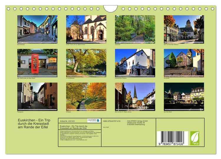 Produktbild: Euskirchen - Ein Trip durch die Kreisstadt am Rande der Eifel (Wandkalender 2026 DIN A4 quer), CALVENDO Monatskalender