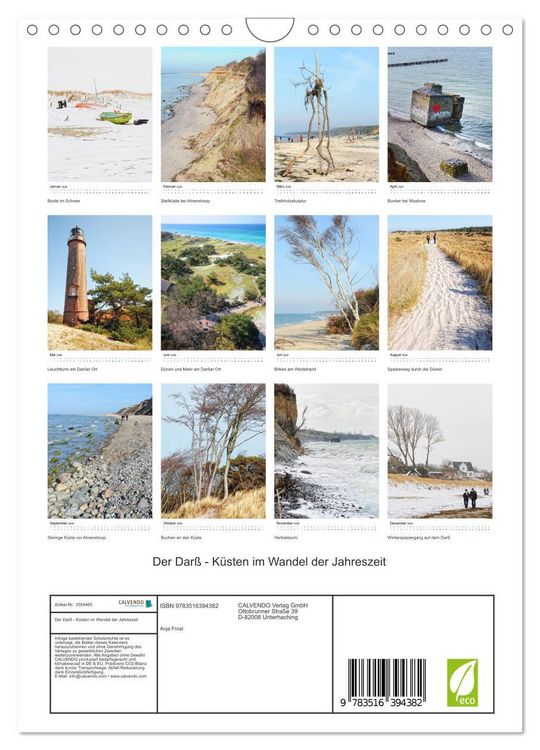 Produktbild: Der Dar&szlig; - K&uuml;sten im Wandel der Jahreszeit (Wandkalender 2026 DIN A4 hoch), CALVENDO Monatskalender