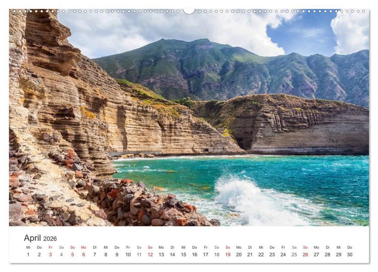 Produktbild: Liparische Inseln - Vulkane im Mittelmeer (Wandkalender 2026 DIN A2 quer), CALVENDO Monatskalender