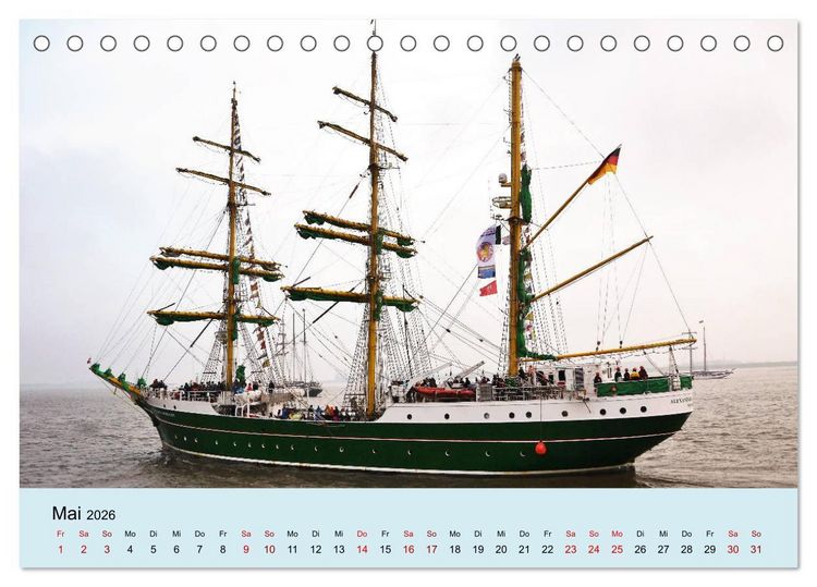 Produktbild: Parade der Windjammer - 2026 (Tischkalender 2026 DIN A5 quer), CALVENDO Monatskalender