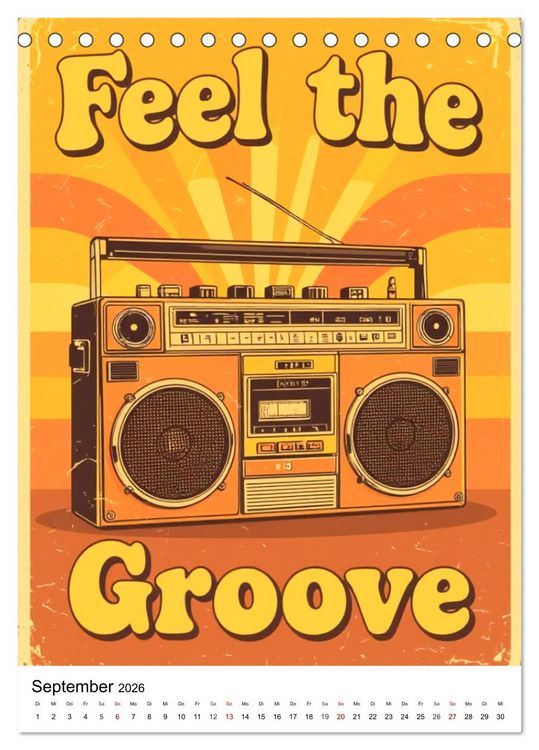 Produktbild: Feel the Groove &ndash; Funk & Soul Vintage (Tischkalender 2026 DIN A5 hoch), CALVENDO Monatskalender