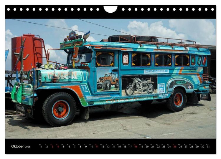 Produktbild: Jeepneys (Wandkalender 2026 DIN A4 quer), CALVENDO Monatskalender