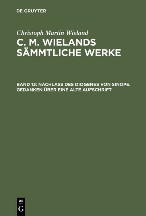 Produktbild: Nachlass des Diogenes von Sinope. Gedanken &uuml;ber eine alte Aufschrift